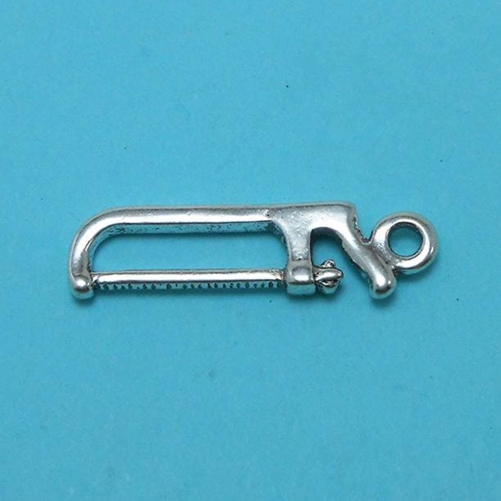 10pcs Hand Saw Charms silver tone tools‎ construction